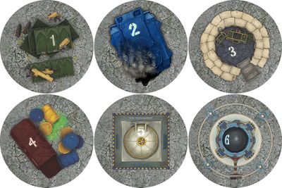 40K Neoprene Objective Markers - Sci Fi - Cracked Concrete