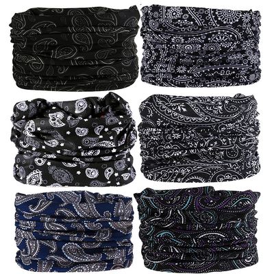 MOBEST Neck Gaiter Mask Face Scarf Bandana Tube Cover Headwear Balaclava Headband Headwrap for Men and Women (6-Black)