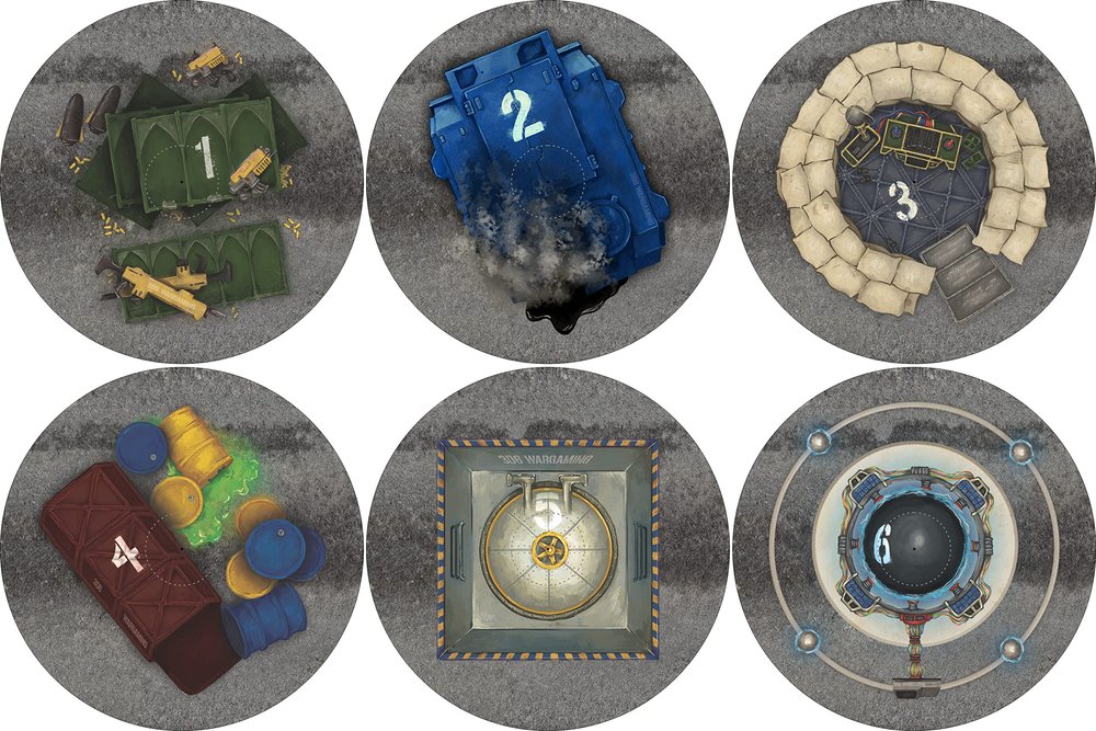 40K Neoprene Objective Markers - Sci Fi - Worn Pavement