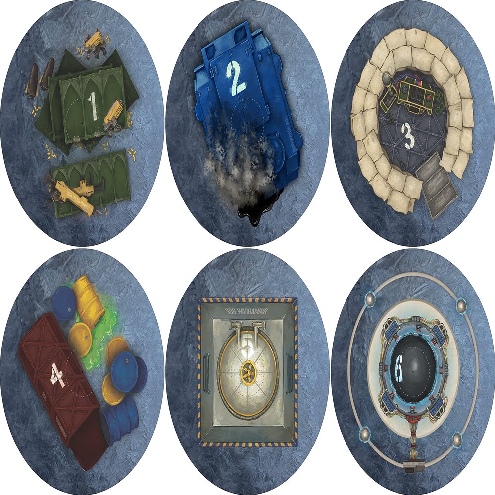 40K Neoprene Objective Markers - Sci Fi - Blue Ice