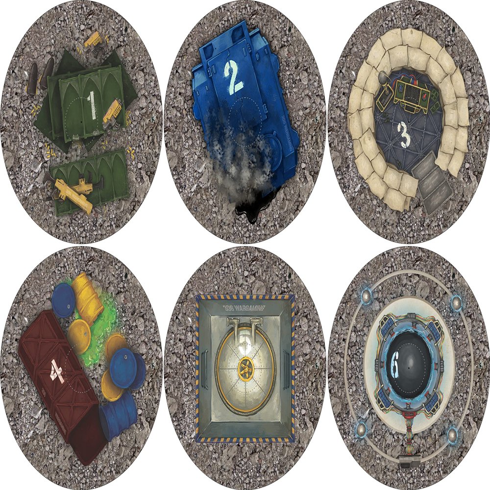40K Neoprene Objective Markers - Sci Fi - Debris