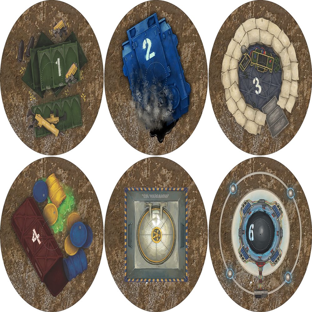 40K Neoprene Objective Markers - Sci Fi - Dirt