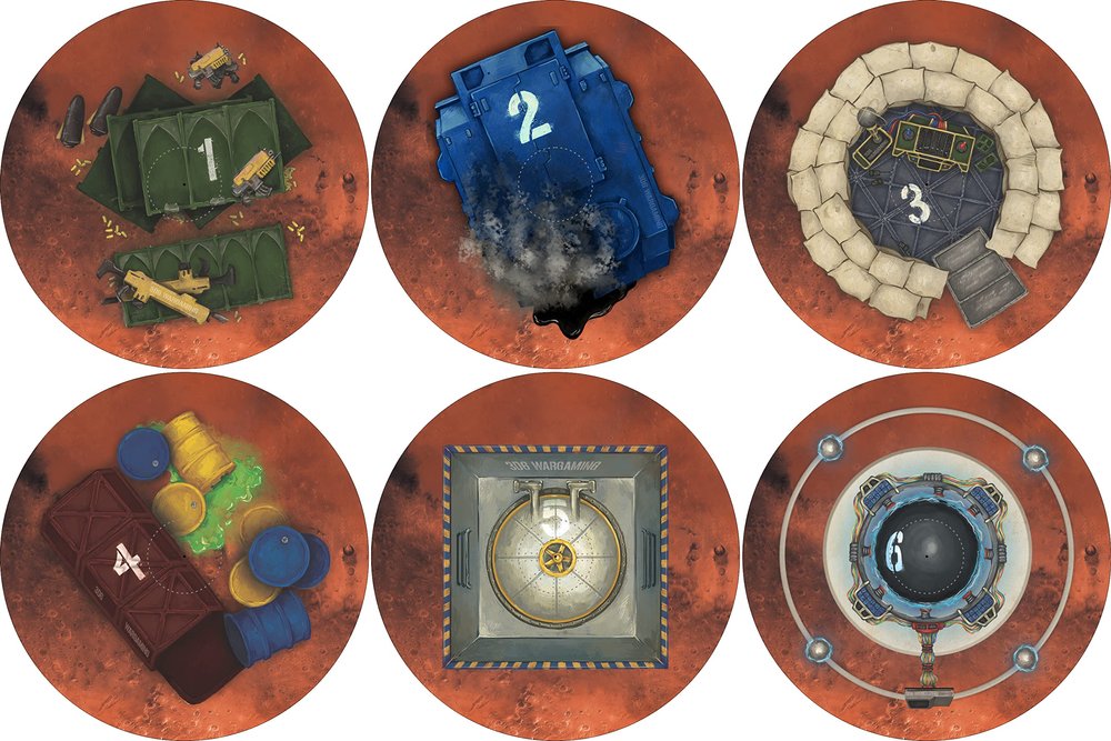 40K Neoprene Objective Markers - Sci Fi - Mars