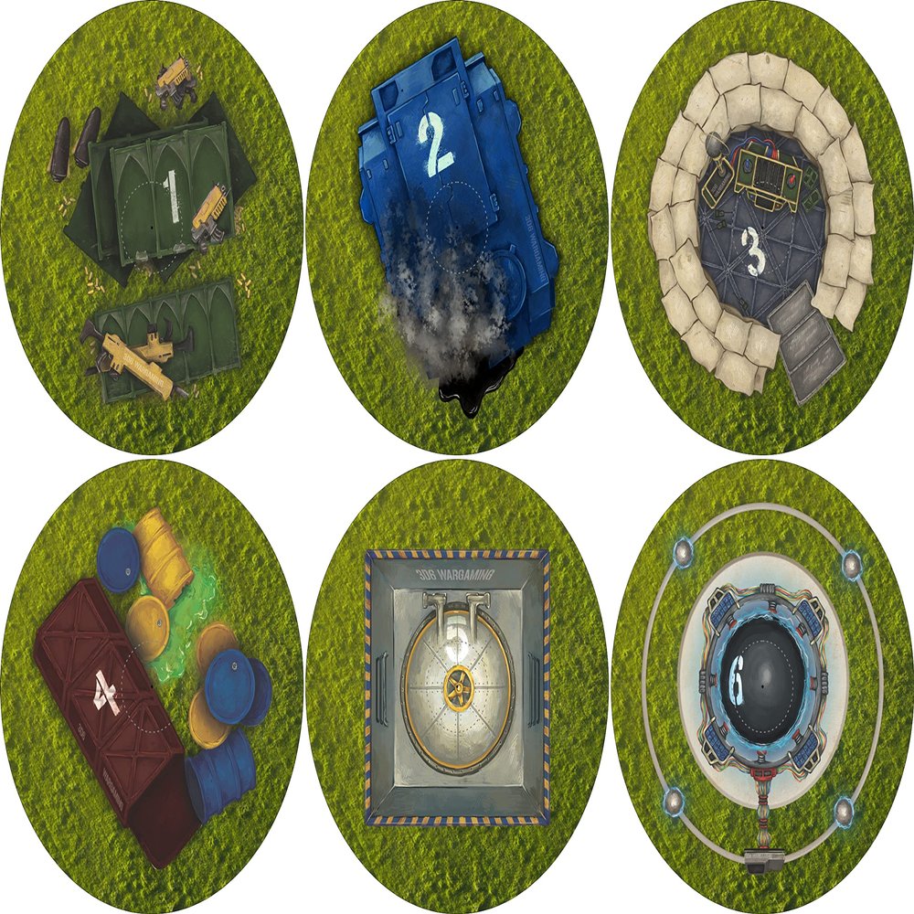 40K Neoprene Objective Markers - Sci Fi - Grass