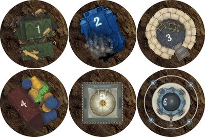40K Neoprene Objective Markers - Sci Fi - Dark Sand
