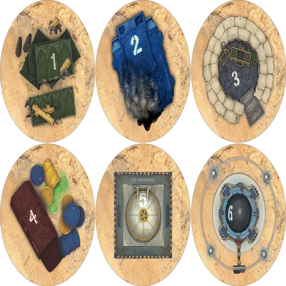 40K Neoprene Objective Markers - Sci Fi - Sand