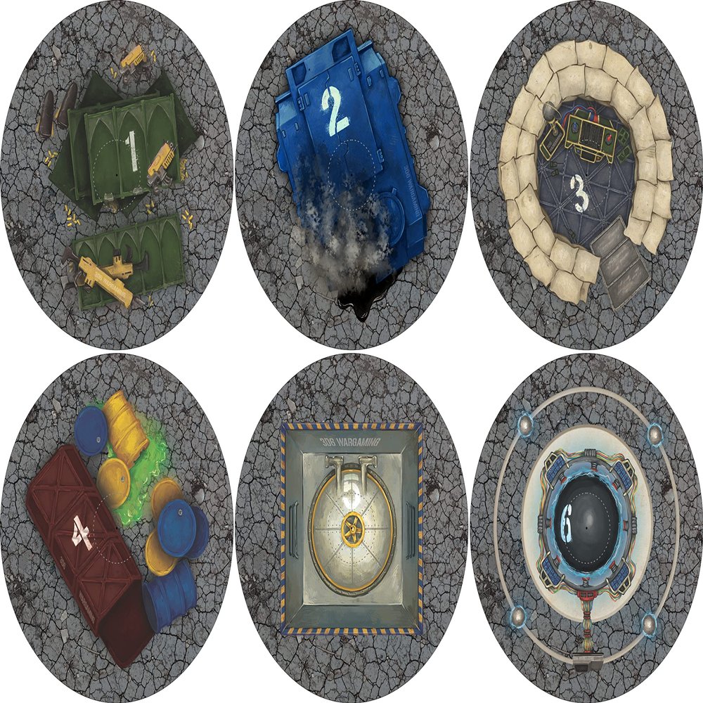 40K Neoprene Objective Markers - Sci Fi - Wasteland