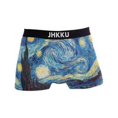 JHKKU Starry Night Men's Boxer Briefs Comfort Soft Breathable Stretch Trunks Underwear with Pouch, Medium
