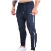 Ctreela Gym Joggers for Men's Workout Track Pants with Pockets Sweatpants Side Stripe Tapered Pants Training Running Navy view 2
