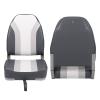 Leader Accessories A Pair of Elite Low/High Back Folding Fishing Boat Seat (2 Seats) (Light Grey/Charcoal/White) view 2