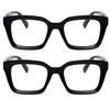 EYLRIM Classic Thick Square Frame Clear Lens Glasses for Women Men Non Prescription Eyeglasses(B1 Bright Black+Bright Black) view 2