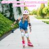 Knee Pads for Kids Adjustable Protective Gear Set with Mesh Bag Knee Pads and Elbow Pads Wrist Guard for Girls Kids Roller Skates Cycling Skateboard Scooter, 3-8 Years (Rainbow Unicorn) view 2