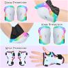Knee Pads for Kids Adjustable Protective Gear Set with Mesh Bag Knee Pads and Elbow Pads Wrist Guard for Girls Kids Roller Skates Cycling Skateboard Scooter, 3-8 Years (Rainbow Unicorn) view 4