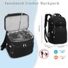 Cooler Backpack,Double Deck Leakproof Cooler Bag,Insulated Backpack Cooler Lunch Backpack for Men Women,Grey & Black view 4