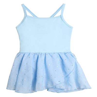 EQSJIU Toddler Ballet Leotard for Girls Camisole Solid Leotards Dance Skirts Kids Ballerina Dress Ballet Clothes, 9-10 Years, Blue
