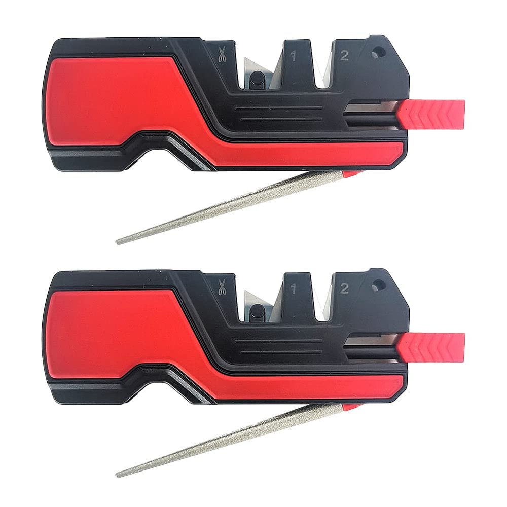 Magik 6-in-1 Pocket Knife Sharpener EDC Tapered Tool Repair Restore And Hone Blade (2 Pack)