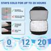 Cooler Backpack,Double Deck Leak Proof Cooler Bag,Insulated Backpack Cooler Lunch Backpack for Men Women,Black & Green view 3