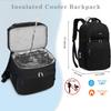 Cooler Backpack,Double Deck Leak Proof Cooler Bag,Insulated Backpack Cooler Lunch Backpack for Men Women,Black & Blue view 4