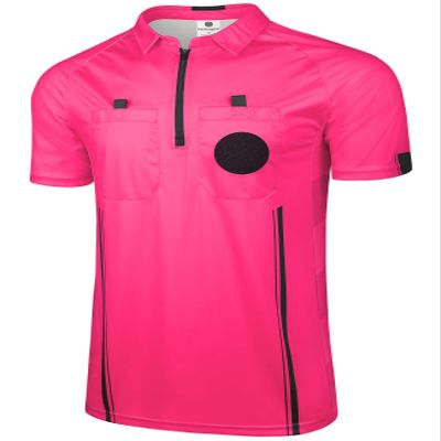 FitsT4 Sports Pro Soccer Referee Jersey Short Sleeve Ref Shirts New-Pink Medium