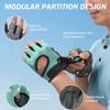 LIFECT Freedom Workout Gloves, Knuckle Weight Lifting Shorty Fingerless Gloves with Curved Open Back, for Powerlifting, Gym, Women and Men (Aqua, X-Large) view 4