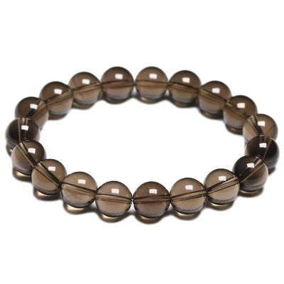 HZLXF1 Natural Smoky Quartz Bracelets Suitable for Women Men Bracelet Accessories (Gem Color : Beads 10mm, Length : 16cm 6.3inch)