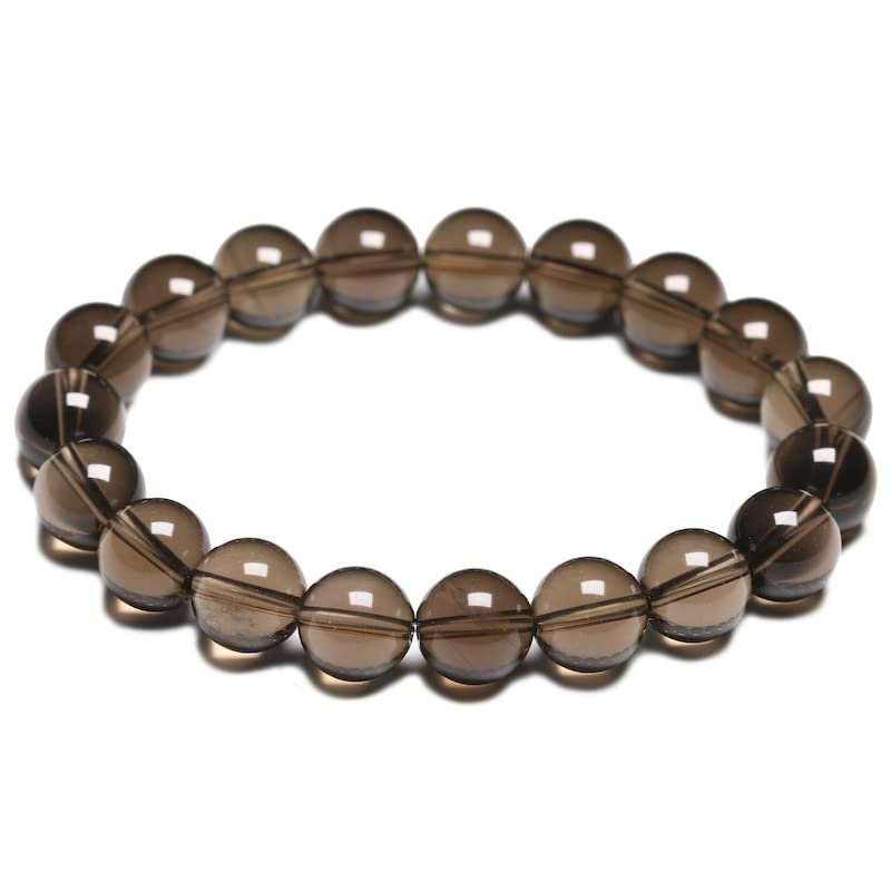 HZLXF1 Natural Smoky Quartz Bracelets Suitable for Women Men Bracelet Accessories (Gem Color : Beads 10mm, Length : 16cm 6.3inch)
