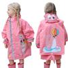 Fewlby Toddler Rain Wear Children Boys Girls Raincoat kids poncho Waterproof Hoodie Cute Cartoon Rain Jacket 4-6 years M Size view 1
