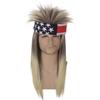 ATAYOU Blonde Mullet Wig with Headband, 80s Long Blonde Ombre Punk Heavy Metal Retro Rocker Disco Fun Wig view 1