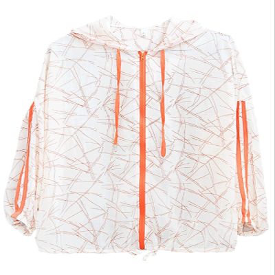 XIEHC Long Sleeve Sun Shirt Hiking, Loose Cardigan, Short Hooded Sun Protection, Orange, L,Sun Protection Quick Dry Shirts
