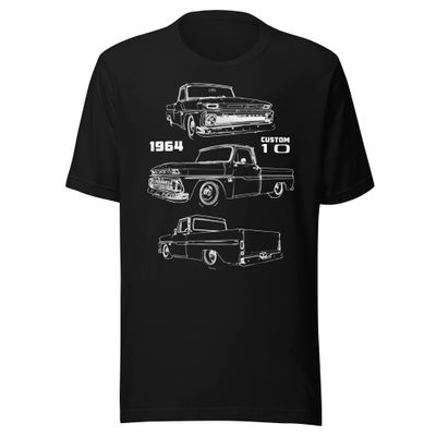 1964 Chevy C10 Antique Pickup Collector Truck Club Show Custom Ten Short-Sleeve T-Shirt Black