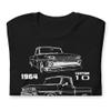 1964 Chevy C10 Antique Pickup Collector Truck Club Show Custom Ten Short-Sleeve T-Shirt Black view 3