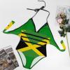 Adugen Origei Bikini Sets Jamaican Flag Women's Swimwear Cute Bathing Suit Ruched High Cut Swimsuit SummerXL view 2