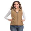 LONGKING Camel Women's Vest, Stand Collar Lightweight Zip Quilted Vest for Women M view 2