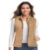 LONGKING Camel Women's Vest, Stand Collar Lightweight Zip Quilted Vest for Women M view 3