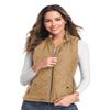 LONGKING Camel Women's Vest, Stand Collar Lightweight Zip Quilted Vest for Women M view 4