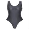 ACSUSS Womens Glossy Sleeveless High Cut Bodysuit One-Piece Swimsuit for Yoga Sports Fitness Swimming Grey X-Large view 2