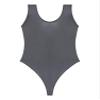 ACSUSS Womens Glossy Sleeveless High Cut Bodysuit One-Piece Swimsuit for Yoga Sports Fitness Swimming Grey X-Large view 4