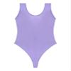 ACSUSS Womens Glossy Sleeveless High Cut Bodysuit One-Piece Swimsuit for Yoga Sports Fitness Swimming Purple X-Large view 2