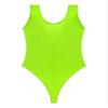 ACSUSS Womens Glossy Sleeveless High Cut Bodysuit One-Piece Swimsuit for Yoga Sports Fitness Swimming Fluorescent Green Medium view 4