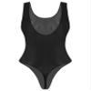 ACSUSS Womens Glossy Sleeveless High Cut Bodysuit One-Piece Swimsuit for Yoga Sports Fitness Swimming Black X-Large view 3