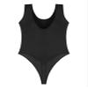 ACSUSS Womens Glossy Sleeveless High Cut Bodysuit One-Piece Swimsuit for Yoga Sports Fitness Swimming Black X-Large view 4