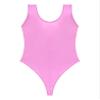 ACSUSS Womens Glossy Sleeveless High Cut Bodysuit One-Piece Swimsuit for Yoga Sports Fitness Swimming Pink X-Large view 3