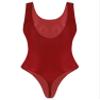 ACSUSS Womens Glossy Sleeveless High Cut Bodysuit One-Piece Swimsuit for Yoga Sports Fitness Swimming Red Medium view 2