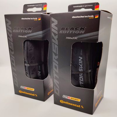 Continental Gatorskin Folding Tire - Black Edition - DuraSkin, PolyX Breaker Tech - 700x23 - Pair (2 Tires)