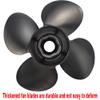 Boatman Boat Engine Propeller 12 7/8x19 fit Suzuki 60-140 Aluminium Alloy Outboard Propeller,13 Spline Tooth 4Blade,RH view 4