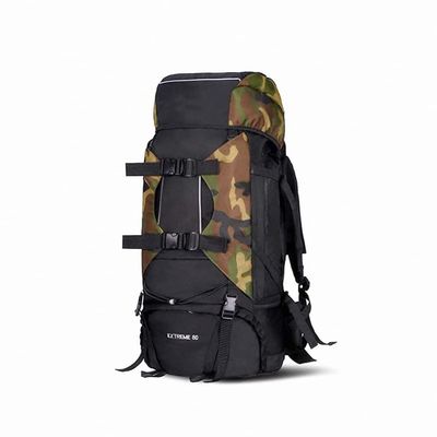 UNISTRENGH 80L Internal Frame Backpack Hiking Camping Backpacking Trekking Bag with RainCover (Black/camouflage)