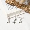 AeraVida Stylish Minimalist .925 Sterling Silver Star Shape Celestial Earrings Necklace Set view 2