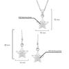 AeraVida Stylish Minimalist .925 Sterling Silver Star Shape Celestial Earrings Necklace Set view 4
