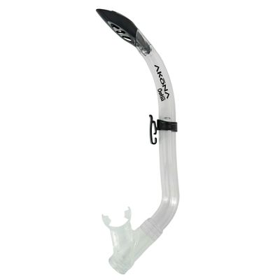 AKONA Kids Oahu Jr Semi Dry Snorkel with Silicone Mouthpiece - Clear