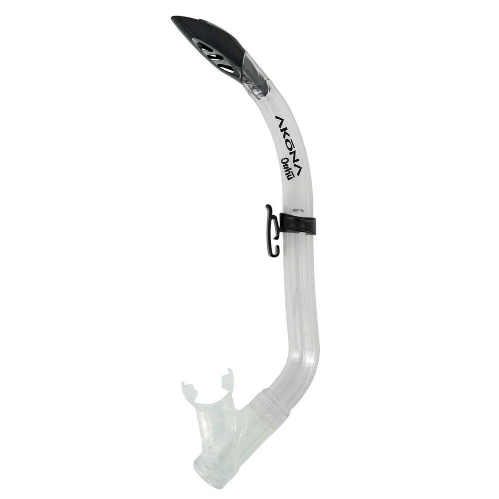 AKONA Kids Oahu Jr Semi Dry Snorkel with Silicone Mouthpiece - Clear